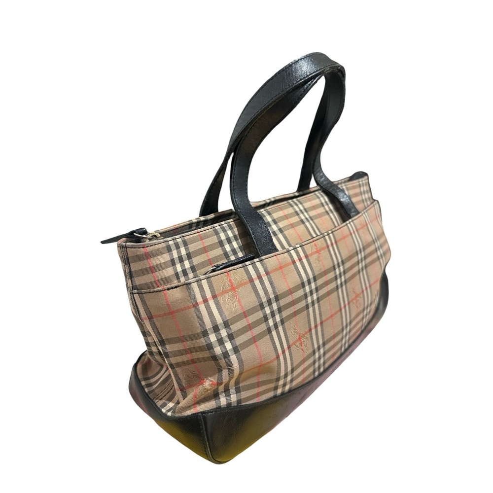 Vintage BURBERRY tote - Nova Check exterior - leather handles and bottom